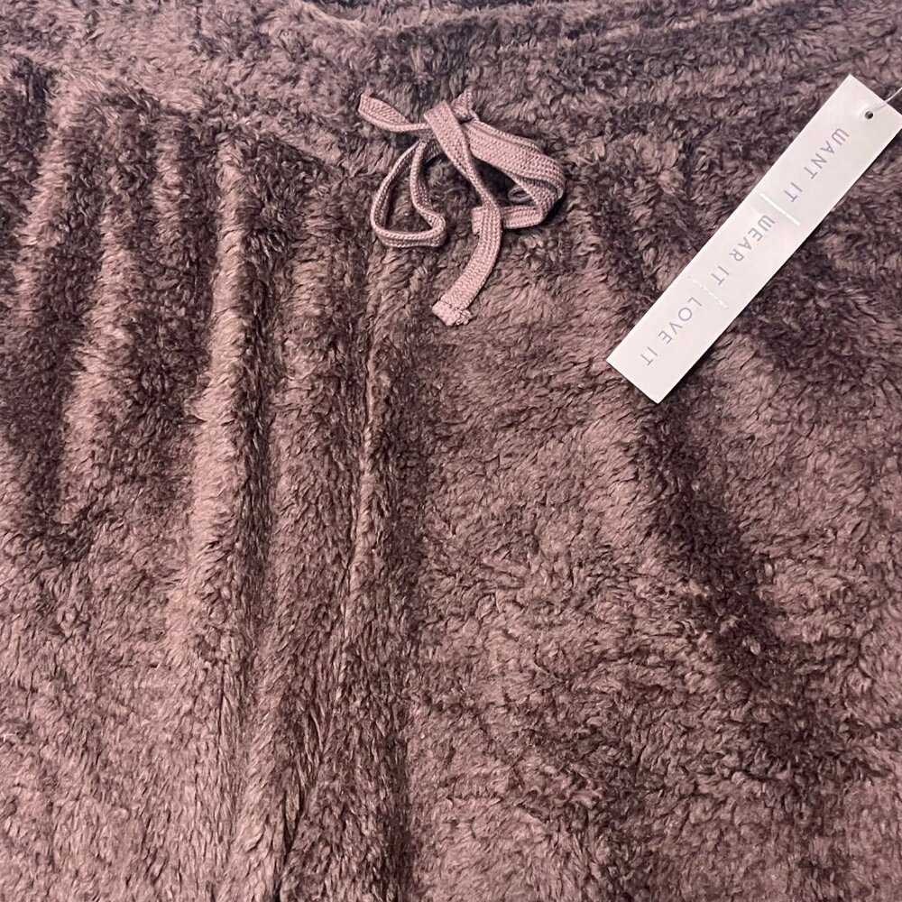 Crave Fame Juniors' High-Rise Double-Sided Woobie Joggers - Size S, New - Picture 5 of 8